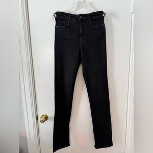 Pilcro Women's Dark Black Skinny Jeans with Split Hem